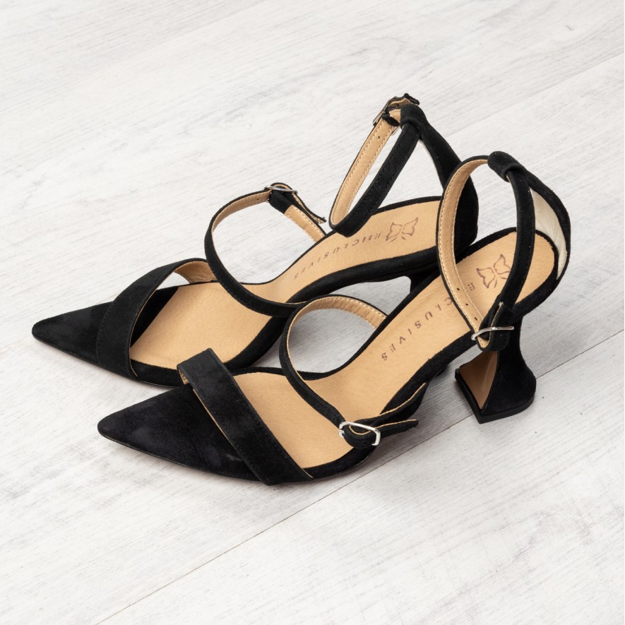   Sandale - Cleopatra - Velur Black - 8cm